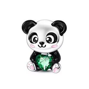 NEW S925 Panda Green Gemstone Pandora Style Charm